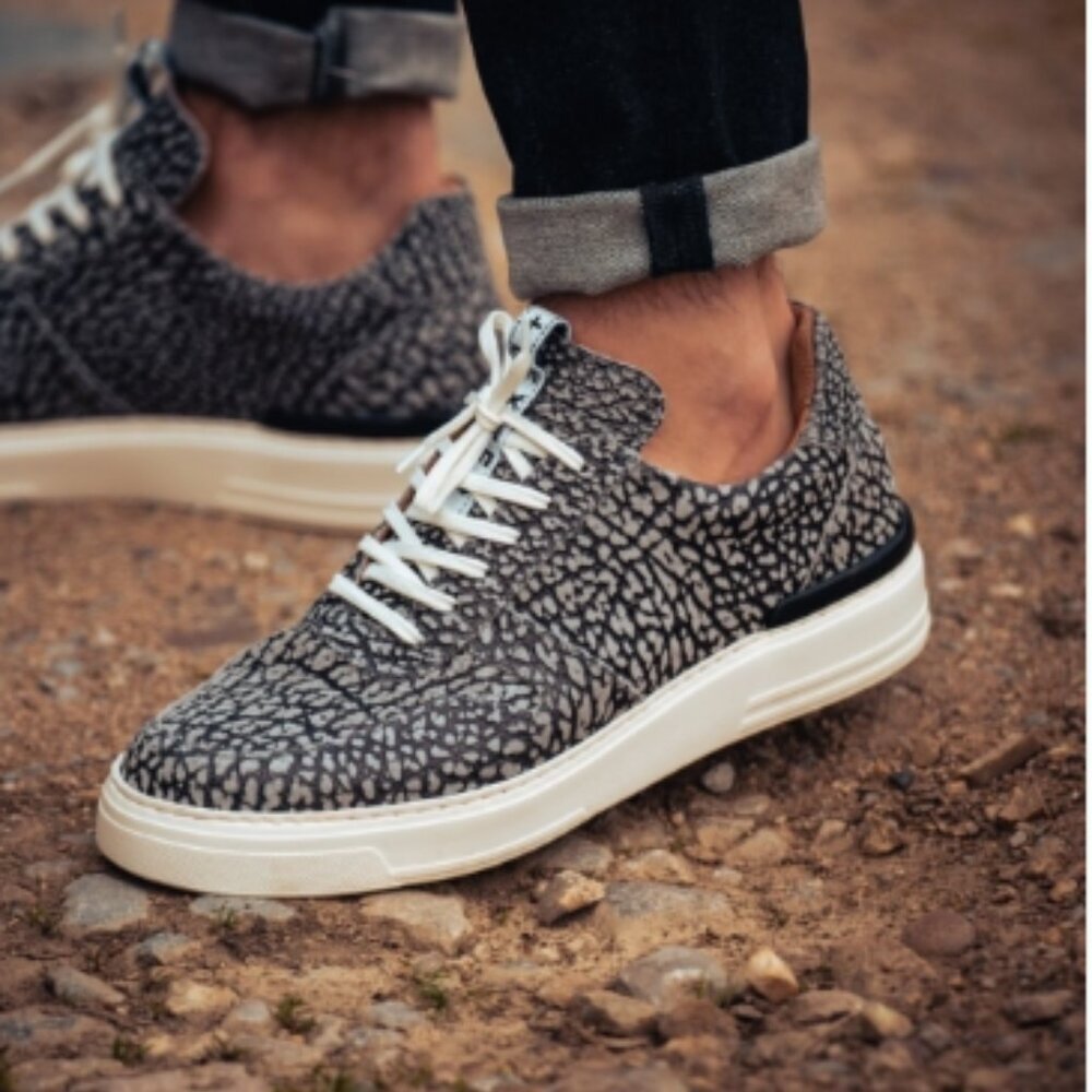 Duke + Dexter Men's Ritchie Nelly Printed Suede Cupsole Trainers size 10